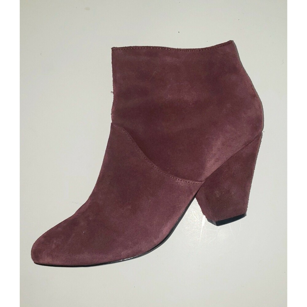 DV Dolce Vita Burgundy/Cranberry Suede Zip Ankle Fashion Boots Bootie Size 7.5 M